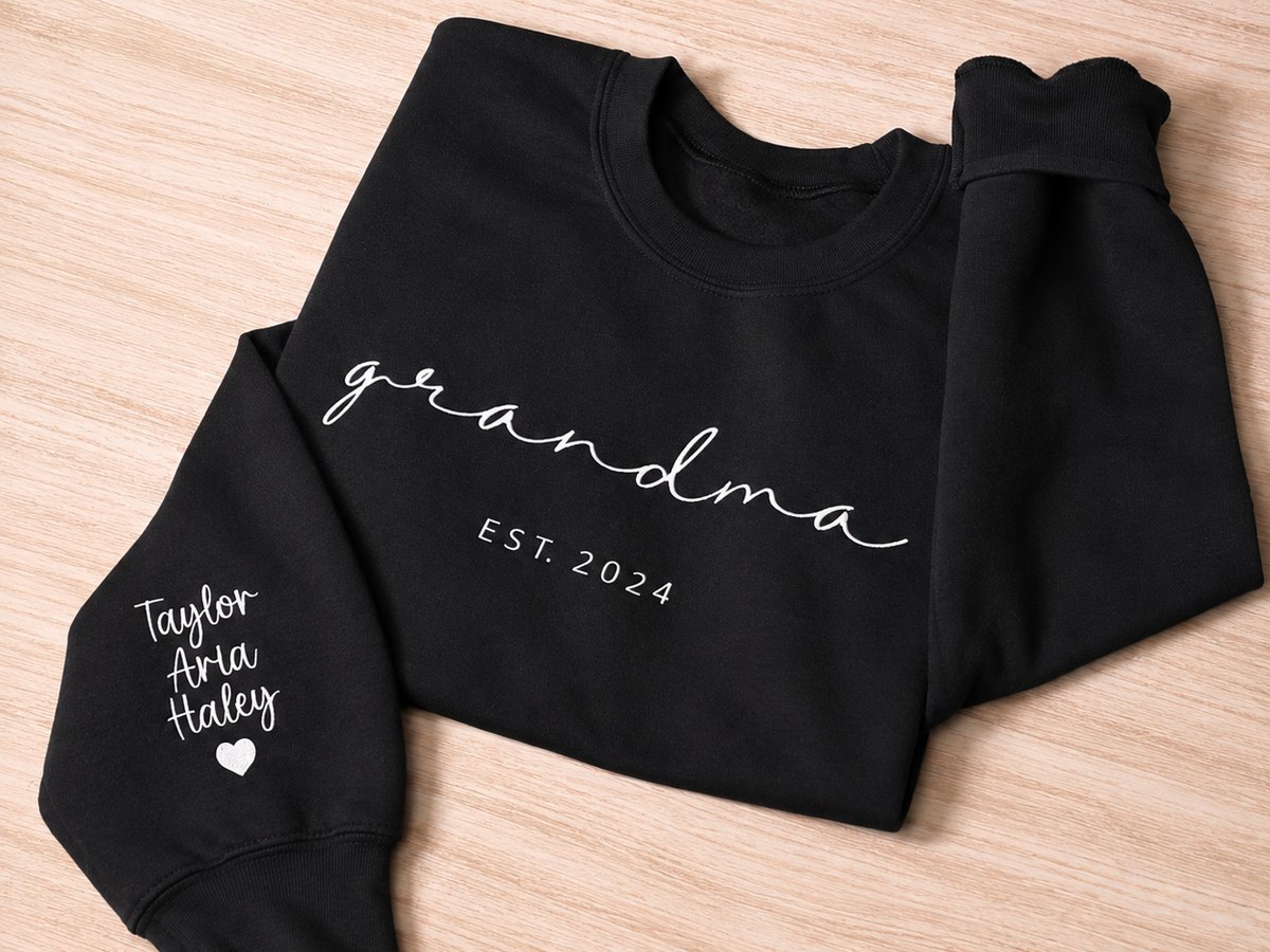 Grandma sweatshirt in black with white lettering