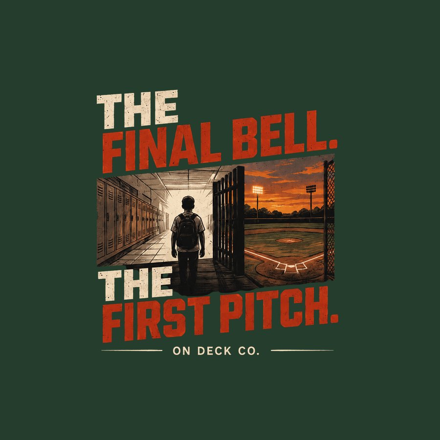 The Final Bell The First Pitch back to school baseball tee design