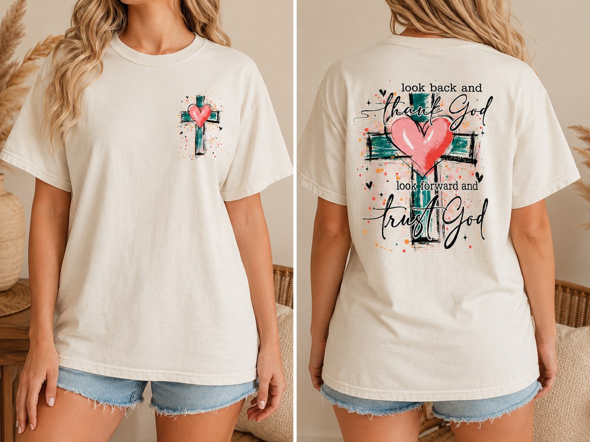 Look back and thank God, look forward and trust God tee