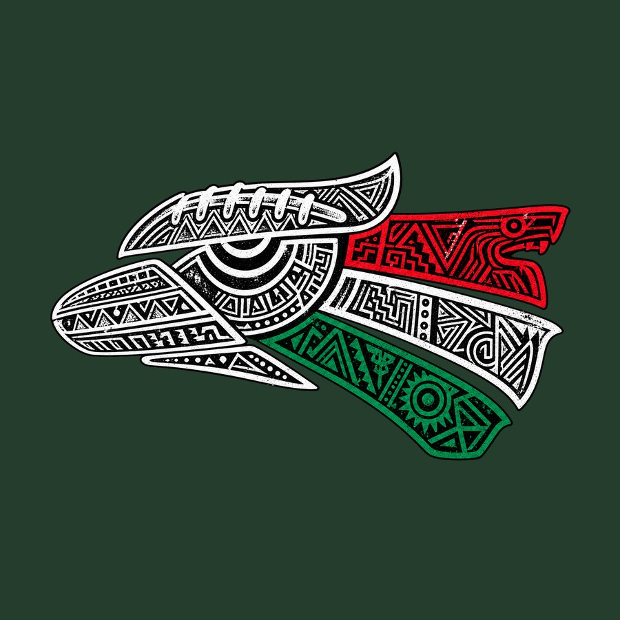 Aztec linework football helmet outline