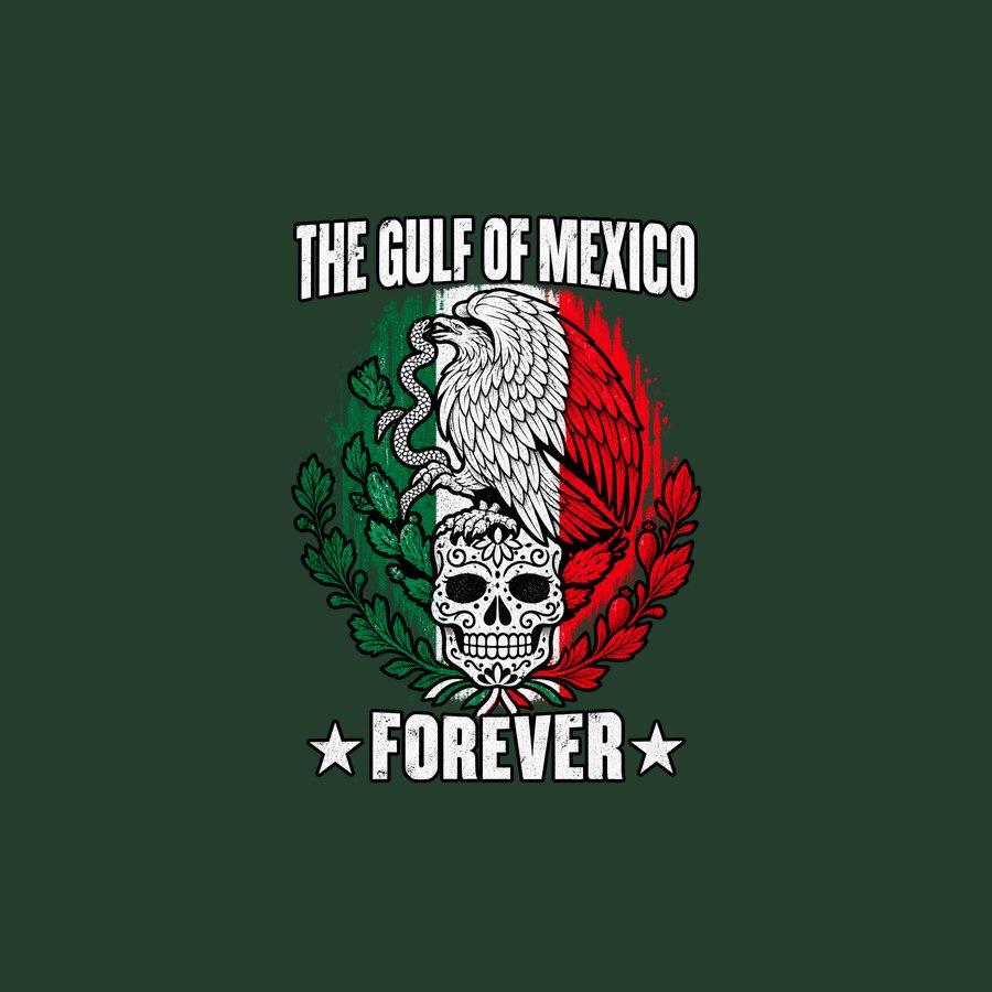 The Gulf of Mexico Forever eagle and skull design