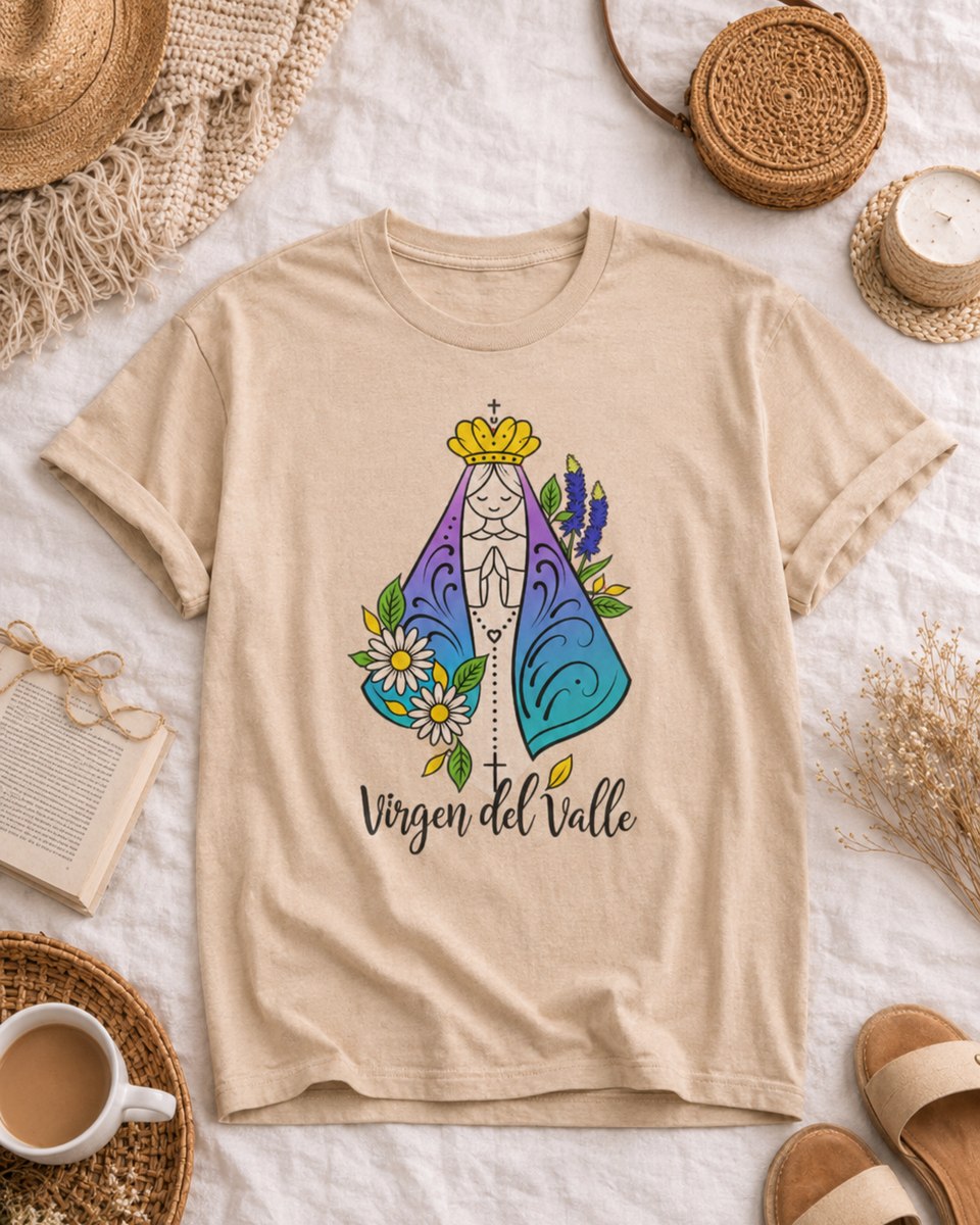 Virgen del Valle with a gradient mantle and daisies