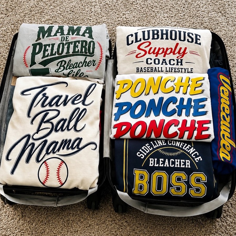 Ponche and Venezuela custom tees packed for a tournament
