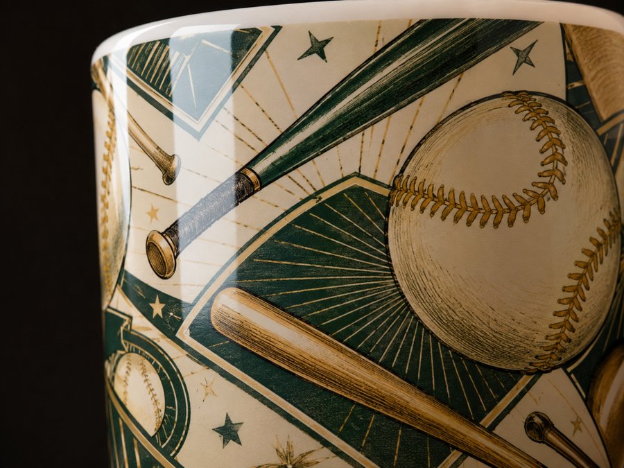 Sublimated full-color print on a ceramic mug